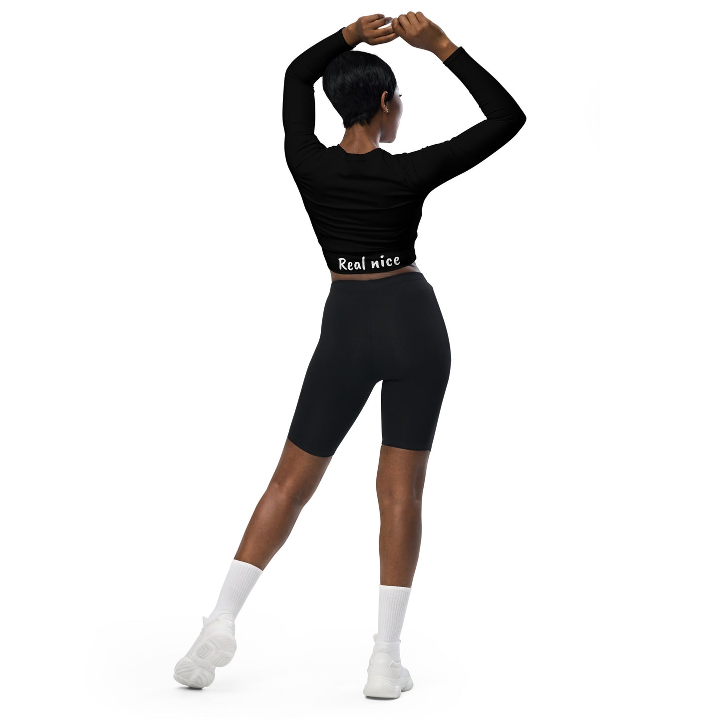 Talk to me nice long-sleeve crop top