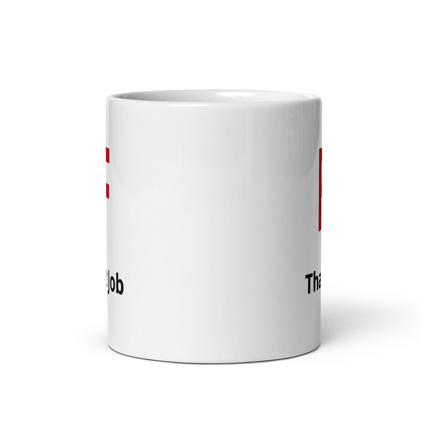 F that job white mug